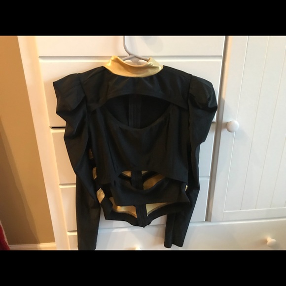 Black and Gold Dance Costume - Child Medium (7) - Picture 3 of 4